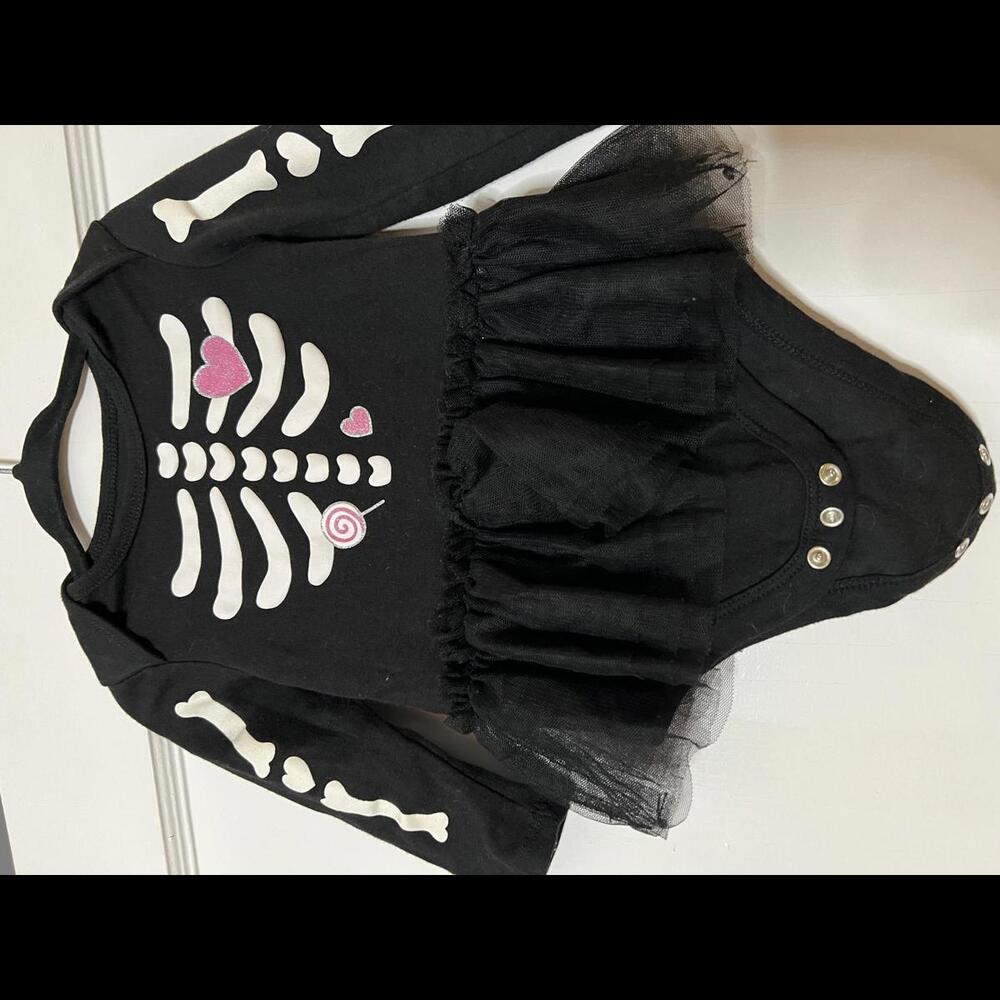 Celebrate Halloween Skeleton Bodysuit Dress 6-9 Months